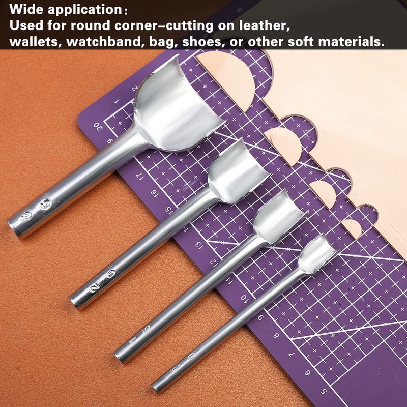 Yizzvb 11 Sizes Half-Round Cutter Punch, Leather Punch Tool, Leather Craft Half Round Cutter Punch Strap Tools for Crafting Strap Belt, Wallet and Bag, 3-45 mm - Image 5